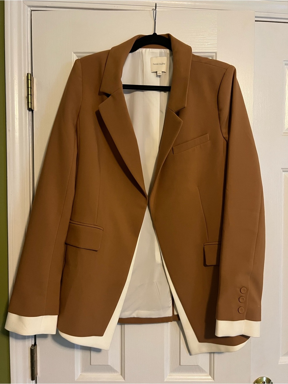 Favorite Daughter Cognac Blazer with White Trim - NEVER WORN - Picture 1 of 2